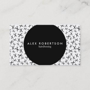 Monochrome scissor pattern hairdressing card