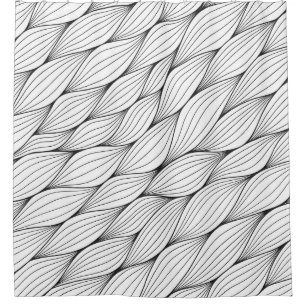 Monochrome seamless pattern with abstract curled w