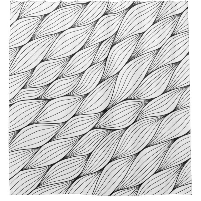 Monochrome seamless pattern with abstract curled w (Front)