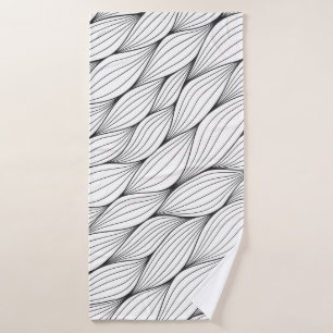 Monochrome seamless pattern with abstract curled w bath towel