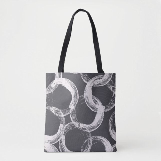 Monochrome seamless pattern with circles tote bag (Front)