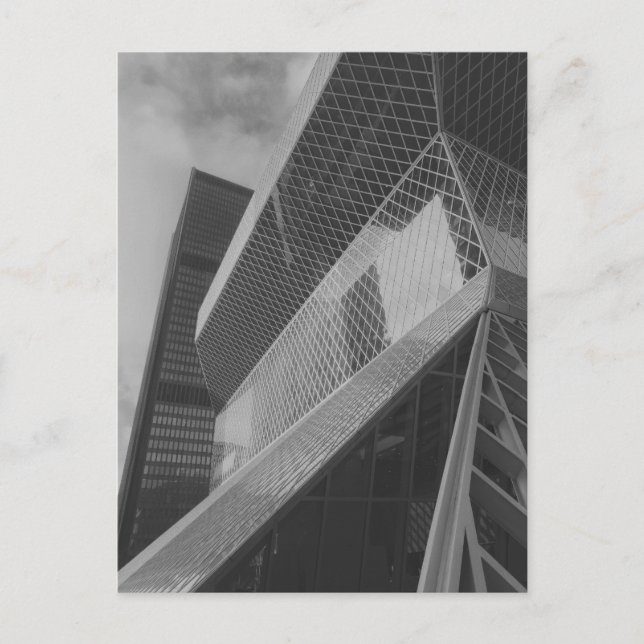 Monochrome Seattle Modern Architecture Library Postcard (Front)