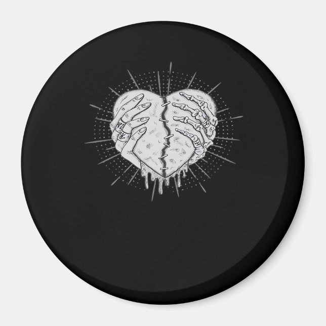 Monochrome Skeleton Hand With Heart Classic Magnet (Front)