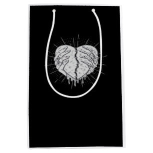 Monochrome Skeleton Hand With Heart Classic Medium Gift Bag