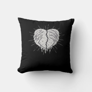 Monochrome Skeleton Hand With Heart Classic Throw Pillow