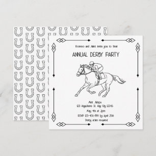 Monochrome Sketch Annual Derby Party Invitation