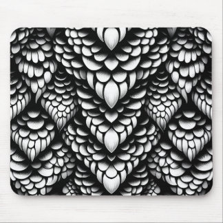 Monochrome Snake Scale Mouse Pad