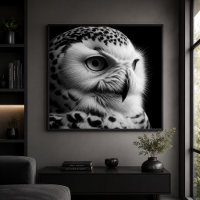 Monochrome Snowy Owl