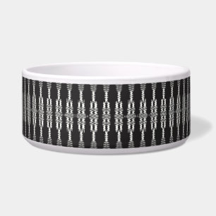 Monochrome Soundwave Dog Bowl