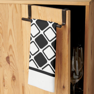Monochrome Squares   Kitchen Towel