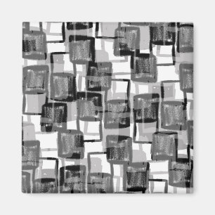 Monochrome Squares Magnet