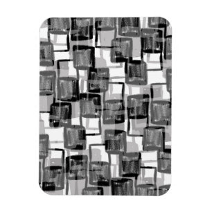 Monochrome Squares Magnet