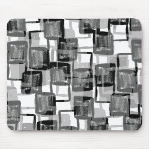 Monochrome Squares Mouse Pad