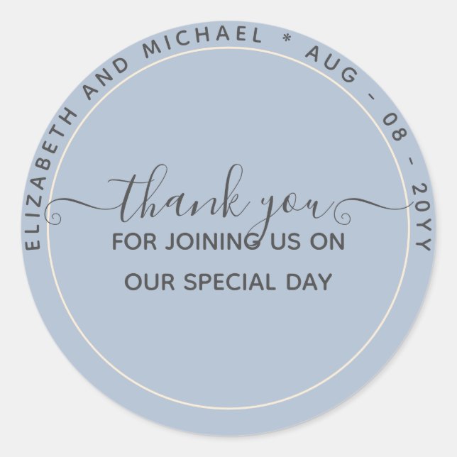 Monochrome Thank You Favour Labels (Front)