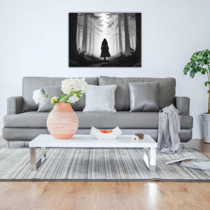 Monochrome Tranquil Walk in the Forest Poster