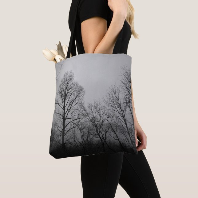 Monochrome_Tree_Tote Tote Bag (Close Up)