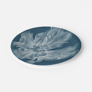 Monochrome Tulip II Paper Plate