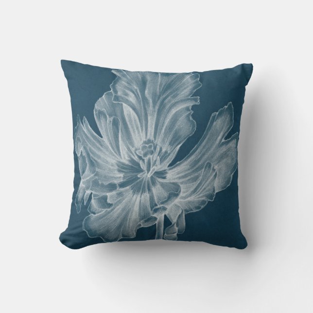Monochrome Tulip II Throw Pillow (Front)