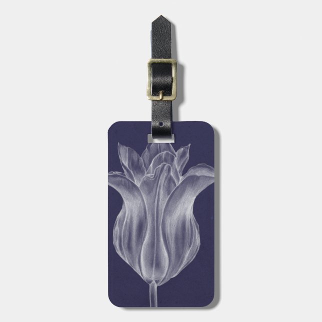 Monochrome Tulip III Luggage Tag (Front Vertical)