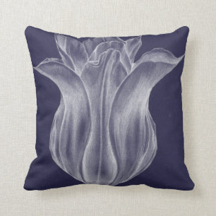 Monochrome Tulip III Throw Pillow