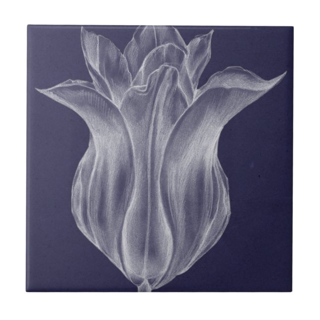 Monochrome Tulip III Tile (Front)