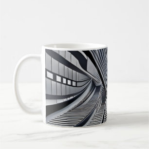 Monochrome Tunnel Lines Coffee Mug
