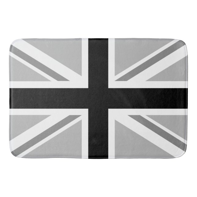 Monochrome Union Jack/Flag Design Bath Mat (Front)