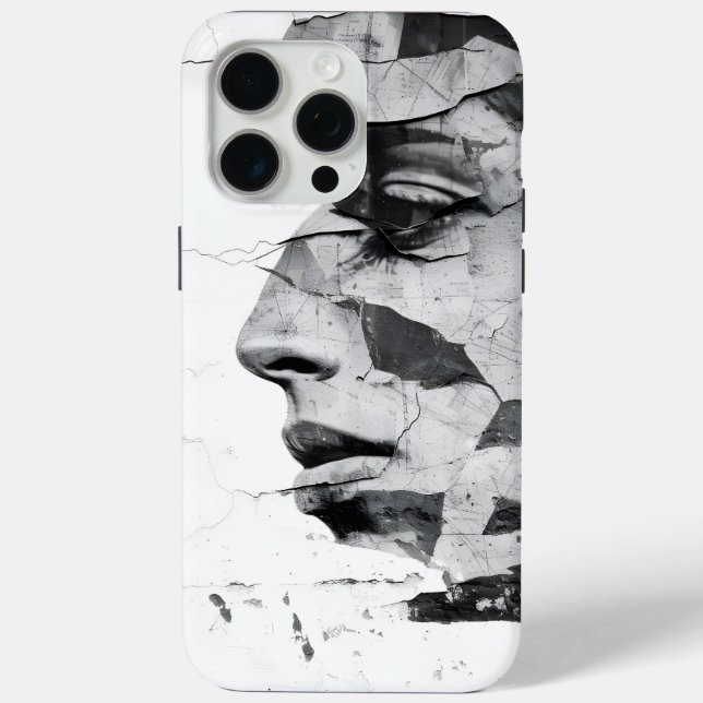 Monochrome Urban Graffiti Woman Beauty Portrait Case-Mate iPhone Case (Back)