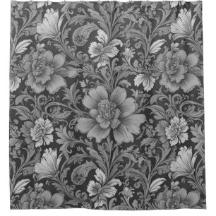 Monochrome Vintage Floral Pattern 