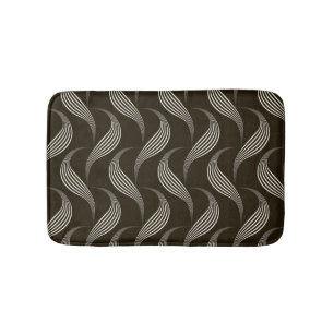 Monochrome Vintage: Geometric Seamless Ornament. Bath Mat