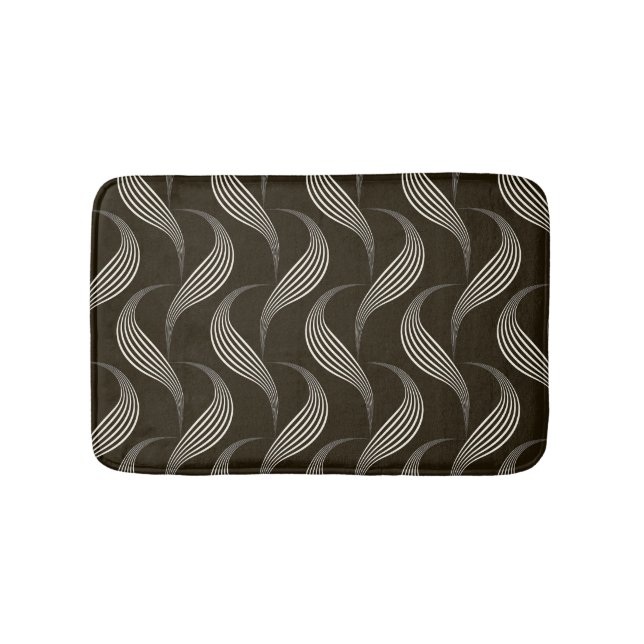 Monochrome Vintage: Geometric Seamless Ornament. Bath Mat (Front)