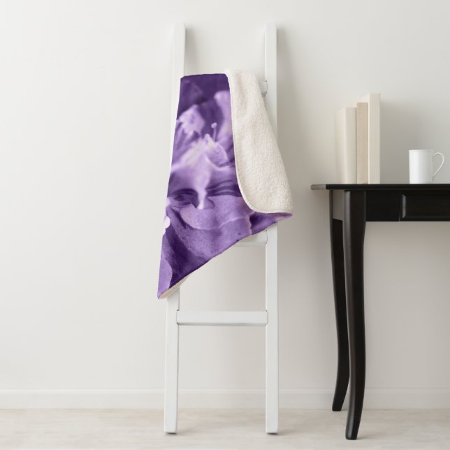 Monochrome Violets Sherpa Blanket (In Situ)