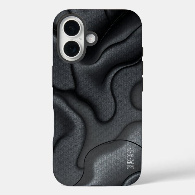 Monochrome Wave Abstract Pattern Case-Mate iPhone Case (Back)