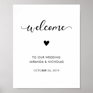 Monochrome wedding welcome sign   Wedding poster