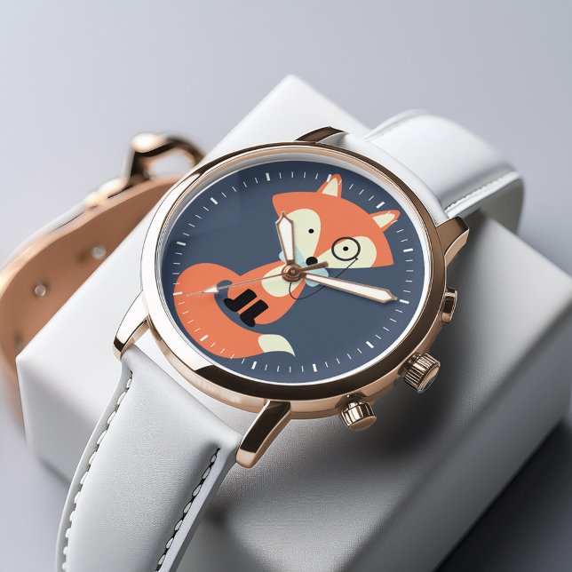 Monocle Hipster Red Fox Watch (Inspiration mockup (not actual product))