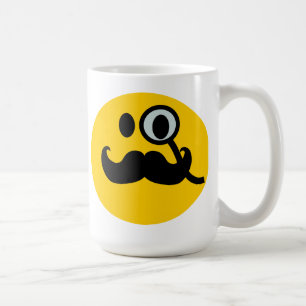 Monocle & Moustache Customizable backgrnd) Coffee Mug