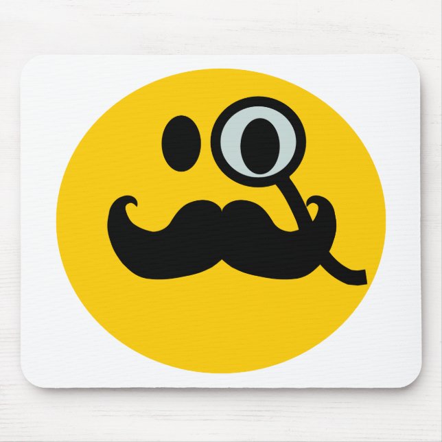 Monocle & Moustache Customizable backgrnd) Mouse Pad (Front)