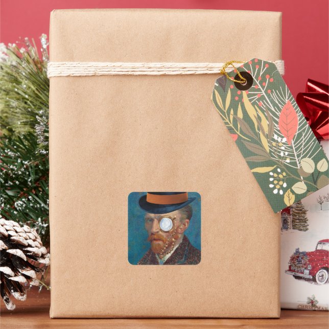 Monocle Van Gogh Necklace Square Sticker (Holiday)