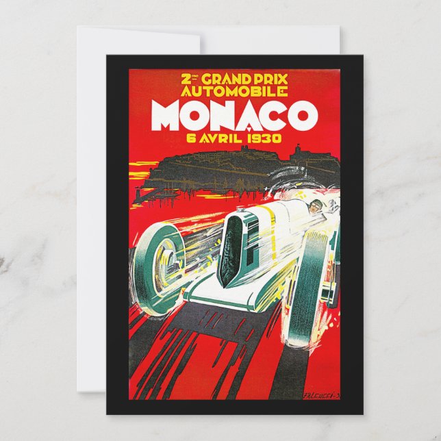 Monoco Grand Prix Vintage Travel Advertisement (Front)