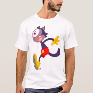 Monocular cat cartoon t-shirt
