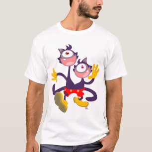 Monocular Cats in Tandem Walk T-shirt