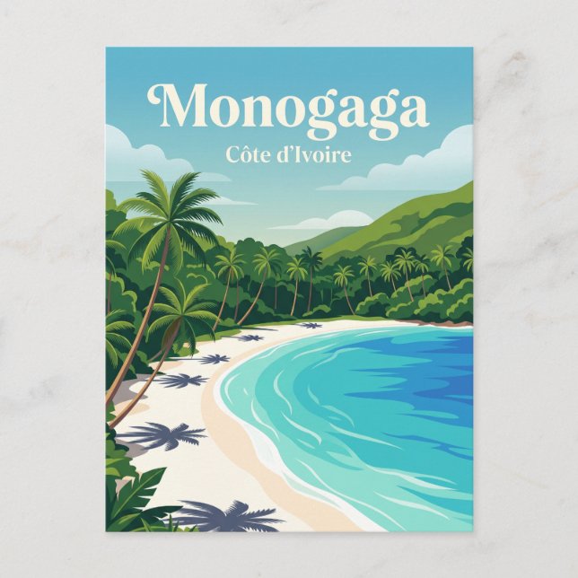 Monogaga Beach Côte d'Ivoire Postcard (Front)