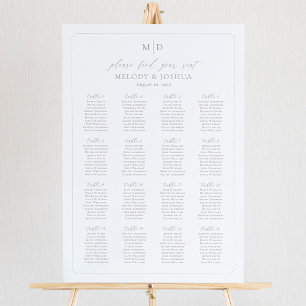 Monogram 16 Tables Find Your Seat Seating Chart