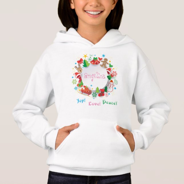 Monogram 20XX Hello Winter Holiday Symbols Pattern (Front)