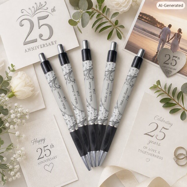 Monogram 25th Anniversary Wedding Keepsake Pen (Creator Uploaded)