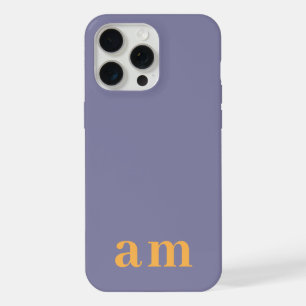 Monogram 2 Initials Yellow & Blue Minimalist iPhone 15 Pro Max Case