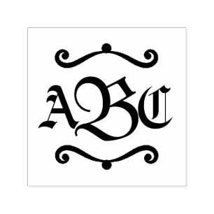 Monogram 3 Letter Initials Decal Self-inking Stamp