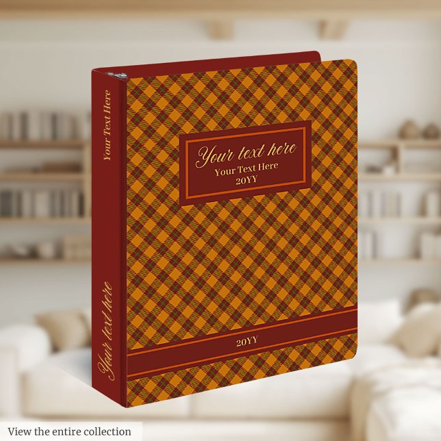 Monogram 3 Ring Binder Autumn Chequered Organizer (Monogram 3 Ring Binder Autumn Checkered Organizer)