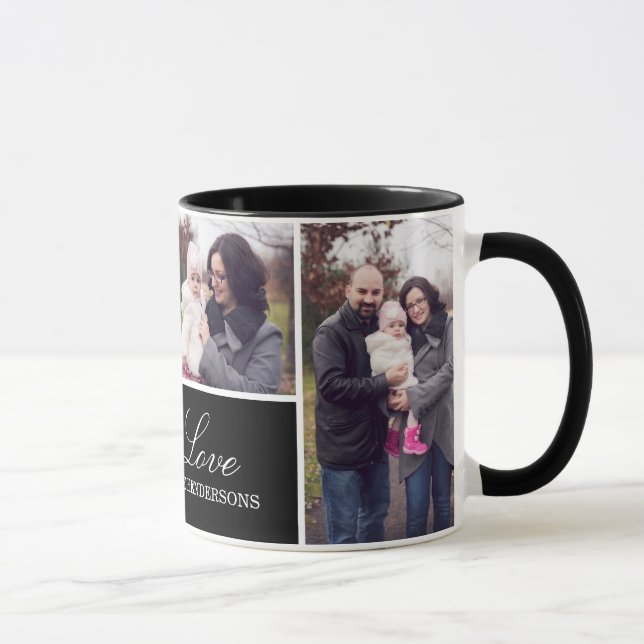 Monogram 4 Photo Collage Mug (Right)