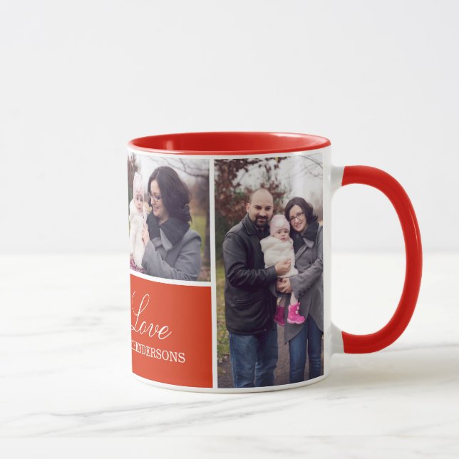 Monogram 4 Photo Collage Mug (Right)